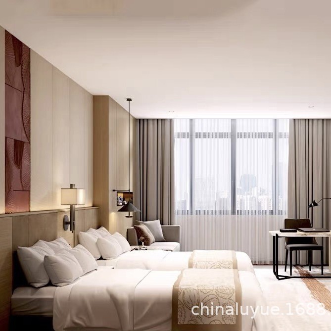 Modern hotel furniture guest room furniture full set Engineering guest room standard room plate bed sofa table and chair full set