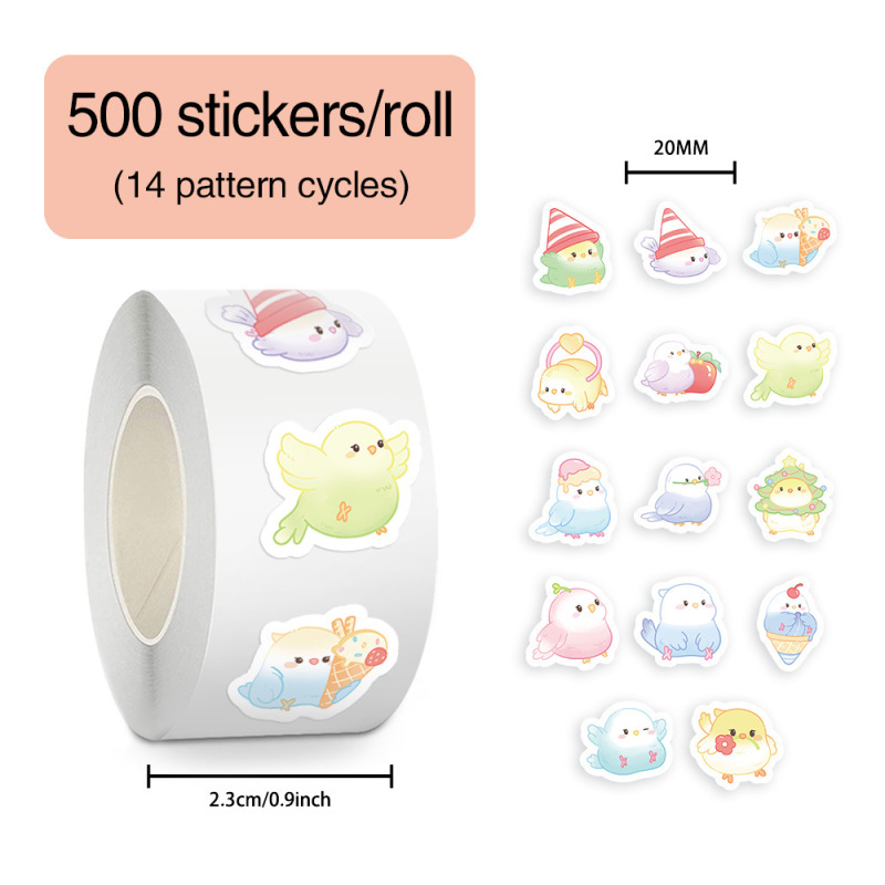 500 Stickers, 14 Sheets of Looped Q Version Small Parrot Roll Stickers for Decorating Guitars, Flower Pots, Bicycles, Keyboards, Cross-Border Sticker Wholesale 500 Stickers, 14 Sheets of Looped Q Version Small Parrot Roll Stickers for Decorating Guitars, Flower Pots, Bicycles, Keyboards, Cross-Border Sticker Wholesale