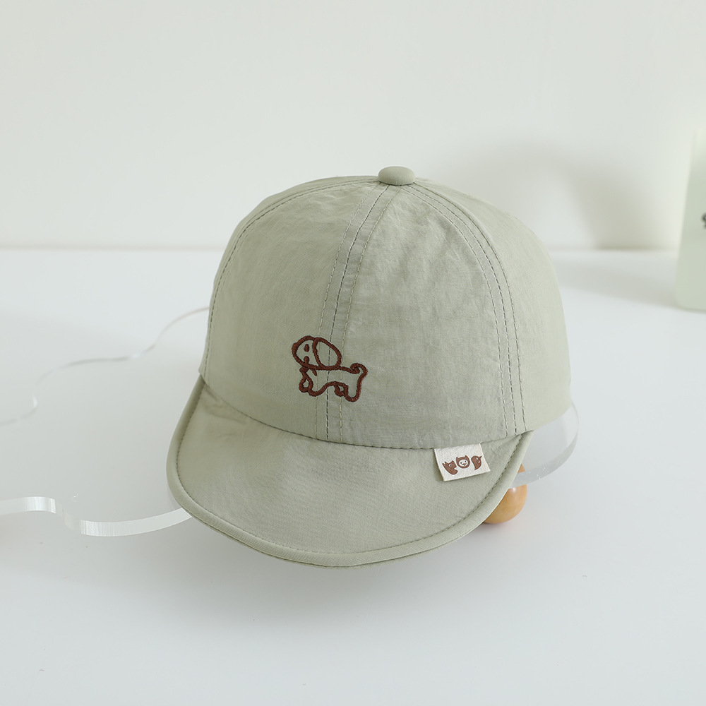 2025 sombrero para bebés primavera y otoño nuevo bordado de dibujos animados sombrero de brida suave sombrero para niños y niñas sombrero de boca de pato secado rápido