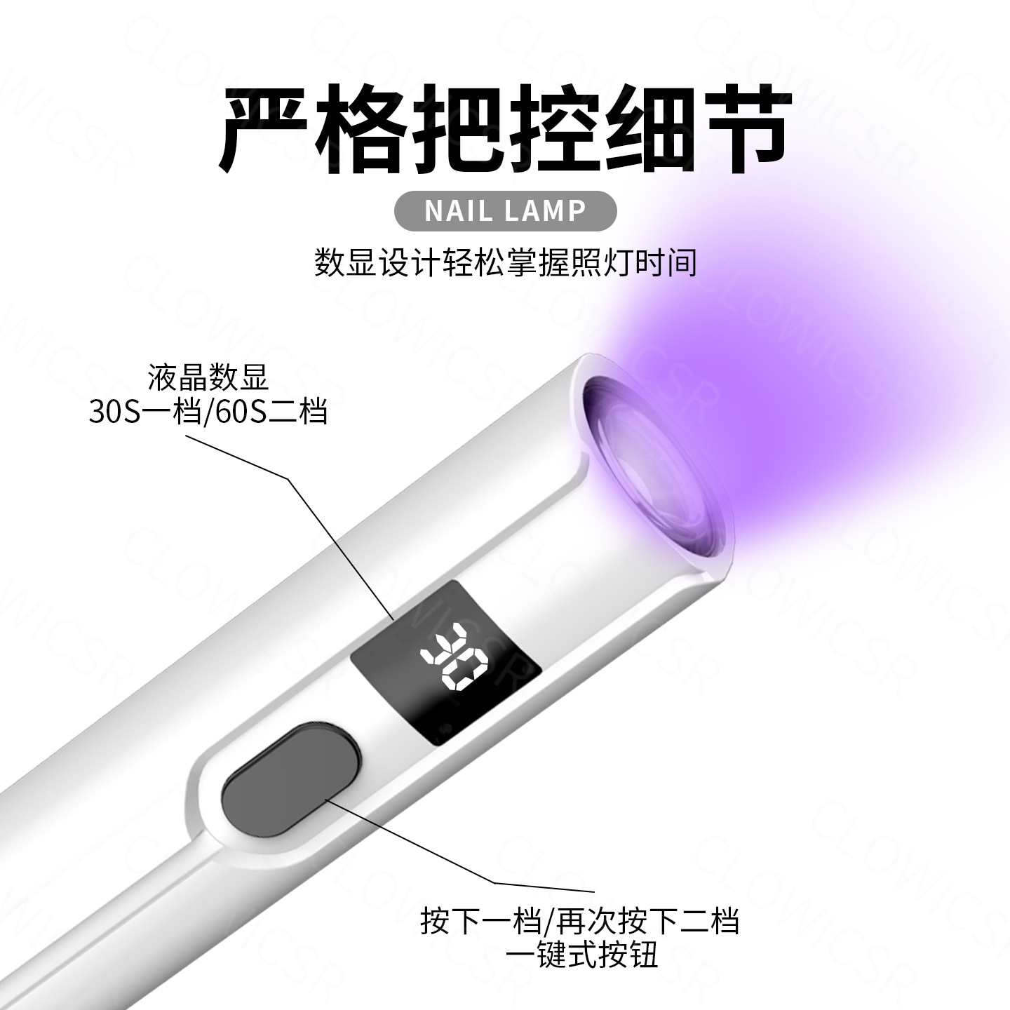Lámpara de manicura LCD pequeña mini portátil fototerapia esmalte de uñas rápida lámpara seca no oscura para el hogar