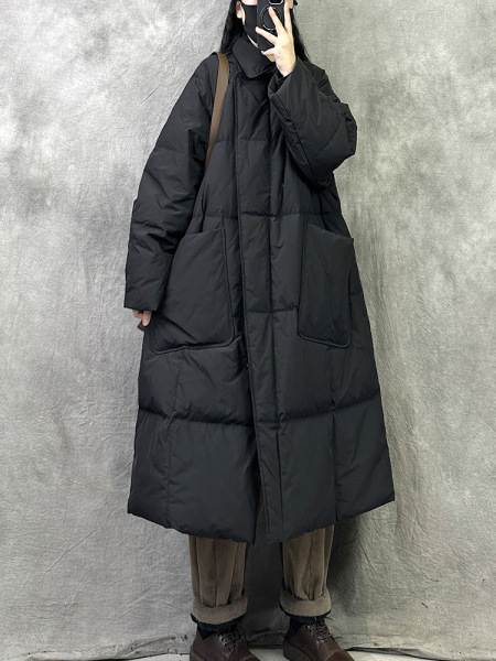 warm long winter down jacket for leisure