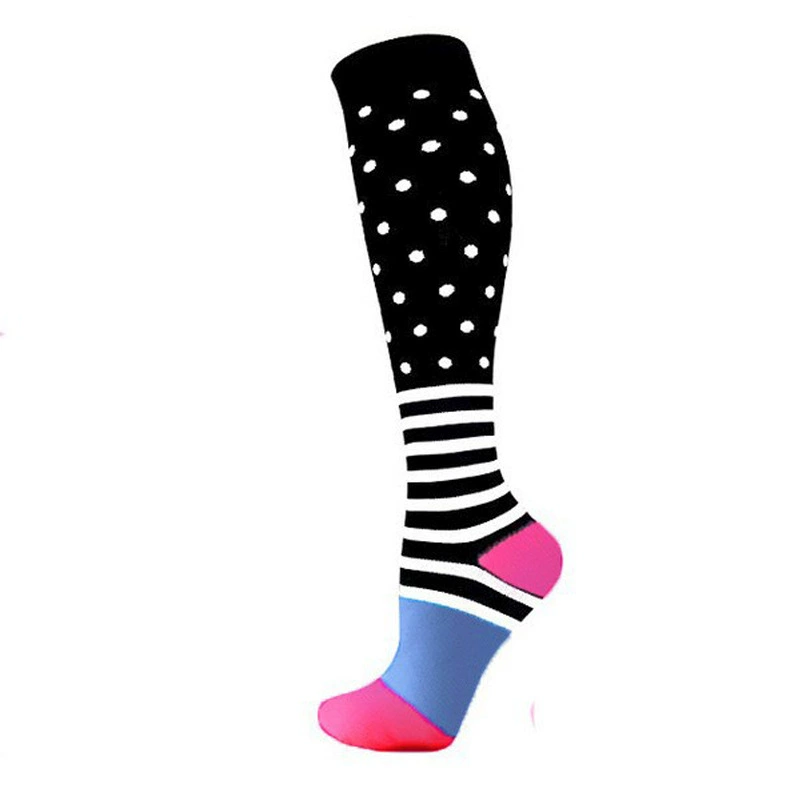 Compression Running Socks, Unisex Jacquard Knee-High Socks, Multiple Patterns, S/M & L/XL