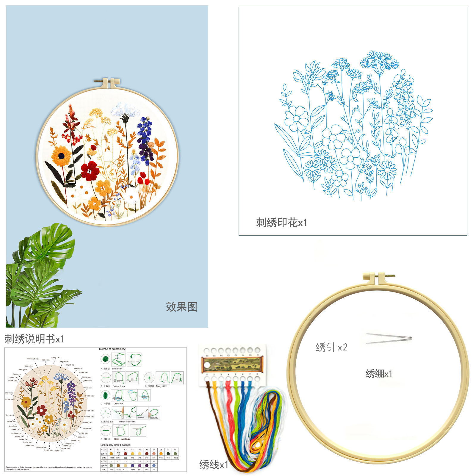 Mona Lisa bordado real flores y plantas colección nueva simulación de estilo chino bordado decoración bordado a mano