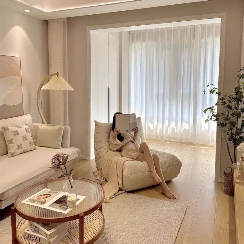 成人沙发单人休闲网红懒人沙发客厅卧室可躺可睡布艺无骨架沙发