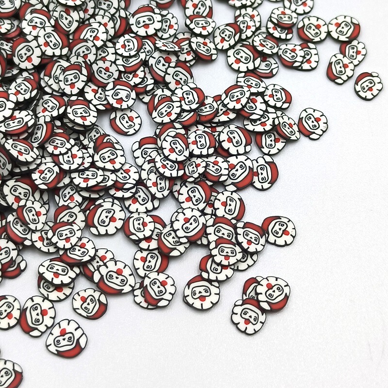 5mm soft pottery Santa Claus manicure slime filling material diy jewelry accessories