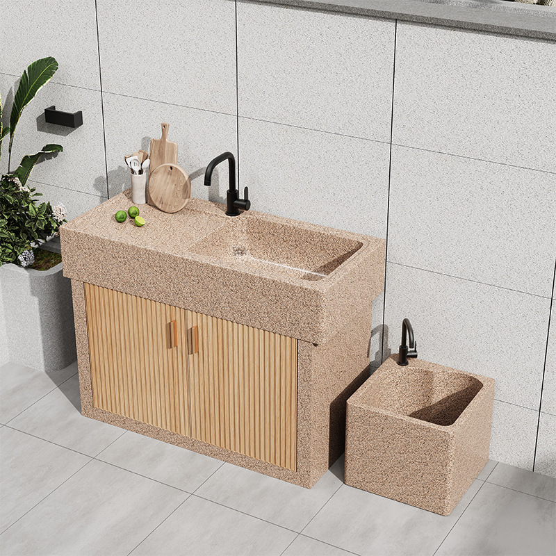 Outdoor Natural Stone Wash Basin Granite Vegetable Sink Courtyard Stone Wash Basin Balcony Marble Sink