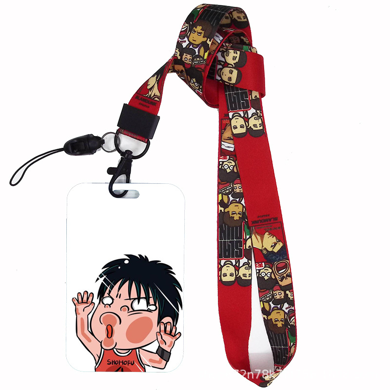 Dibujos animados japoneses slam dunk competencia nacional tarjeta de estudiante tarjeta de comida tarjeta de autobús cubierta certificado de trabajo titular de la cuerda del teléfono móvil