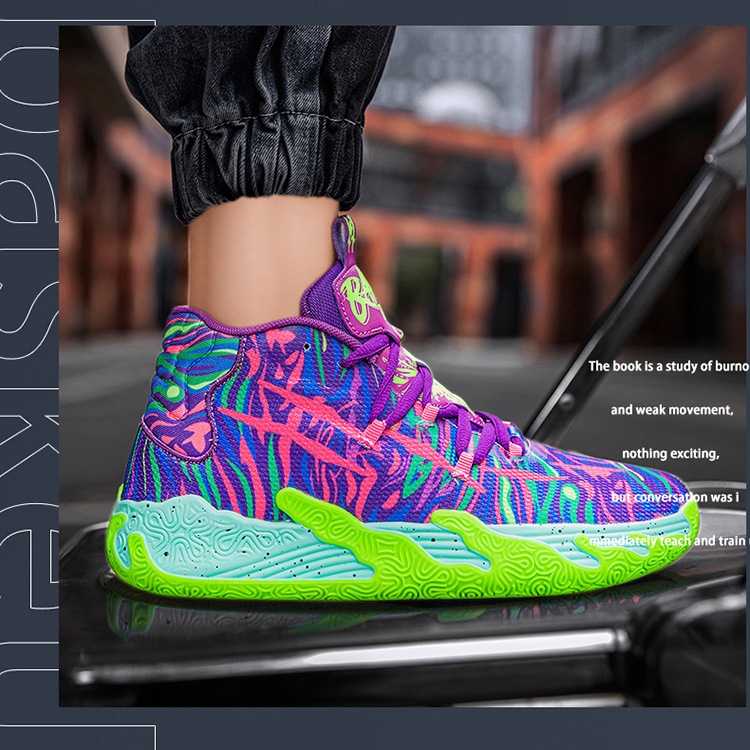 Three-ball Three-generation Bauer Basketball Shoes for Men and Women Anti-slip and Wear-resistant High-top Concrete Combat Cushioning Sports Shoes_voghion.com