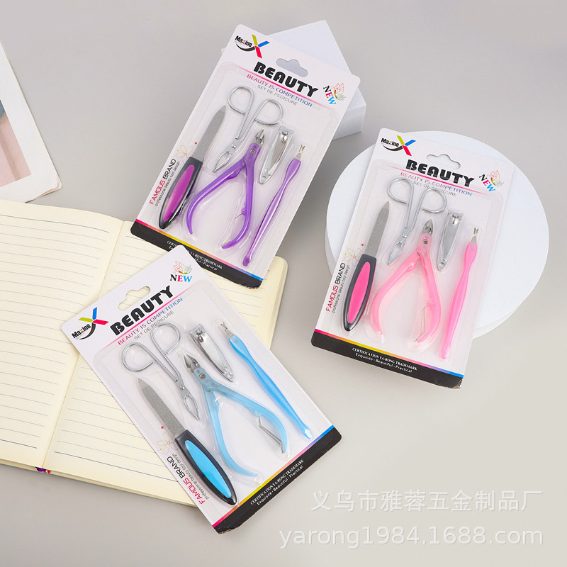 YARONG fabricante de cuchillo de pedicura conjunto de manicuras para limpiar la piel gruesa y dura de las uñas de los pies en el conjunto de tarjetas de aspiración de uñas de los pies