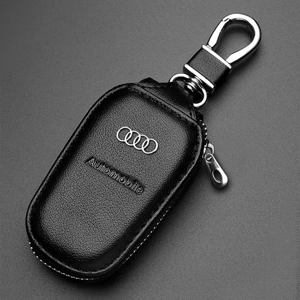 Audi A4L/A6L/A3/Q5/Q2L/Q3 Sline logo car key case genuine leather zipper key protective cover