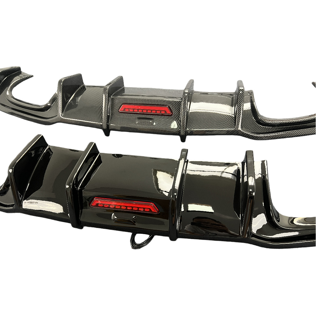 Suitable for 17-20 Audi A3S3 Modified with Lighted Rear Lip, Four-Out Sports Rear Lip, Rear Diffuser Surround