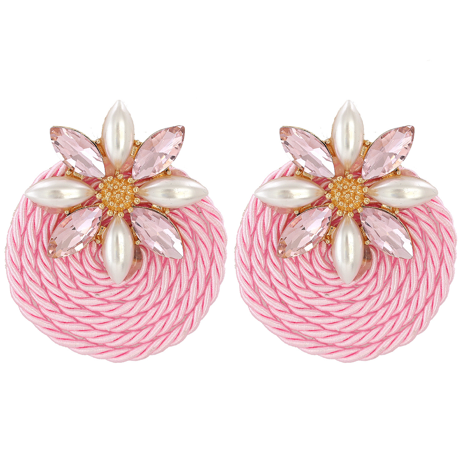 Fashion Colorful Round Braided Earrings Wholesale display picture 7