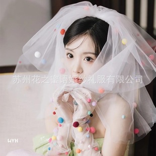 Personalized bridal wedding gloves color dopamine long princess birthday dress accessories wedding small fresh accessories