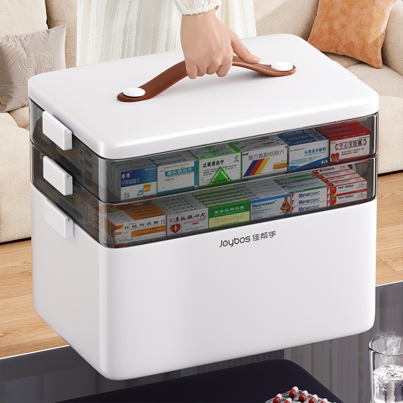 Caja médica, caja grande para almacenamiento de medicamentos, caja médica multicapa para uso doméstico, caja pequeña para clasificar medicamentos.