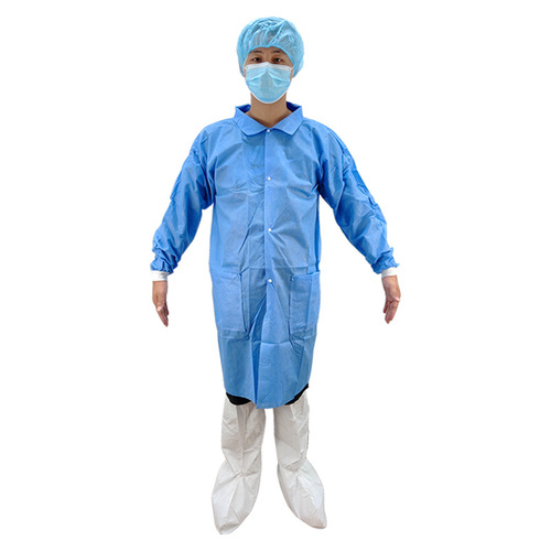 Disposable workwear white coat non-woven dustproof farm food factory laboratory visit suit plus thick isolation gown