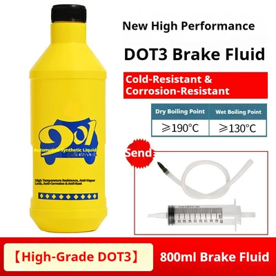 brake fluid, brake fluid replacement, Brake fluid - yellow-bottled-standard-dot3-brake-fluid-800ml-tools