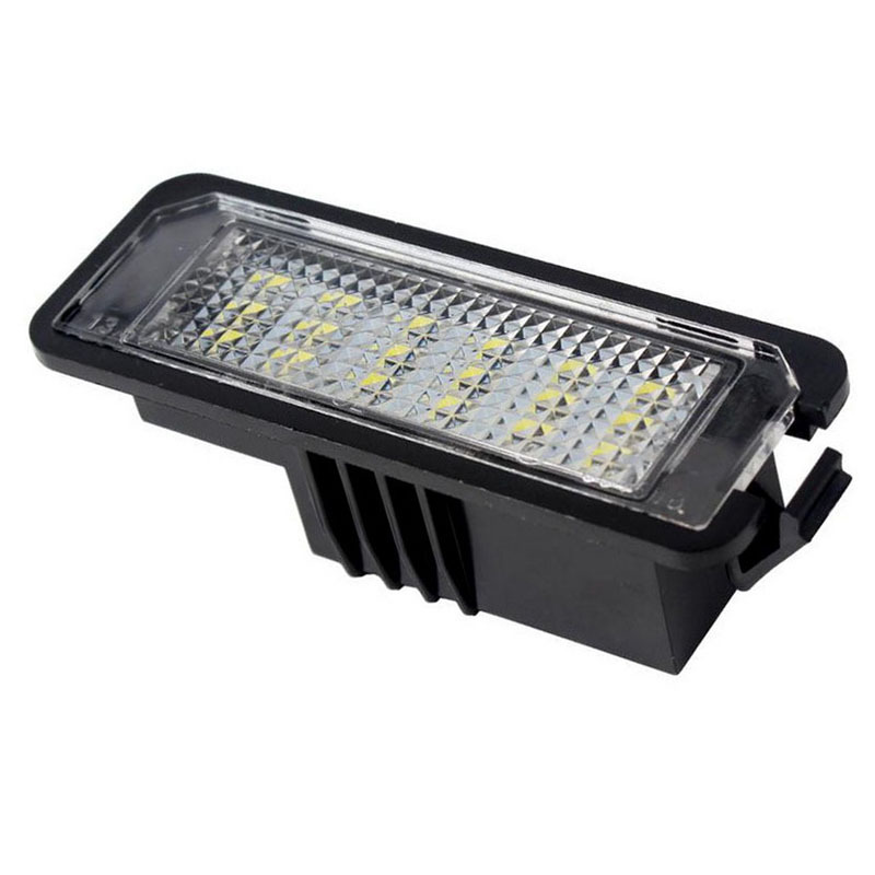 18LED license plate lights, suitable for Porsche and Volkswagen Golf MK4 Scirocco 08-14, white light, black frame, 2 pieces