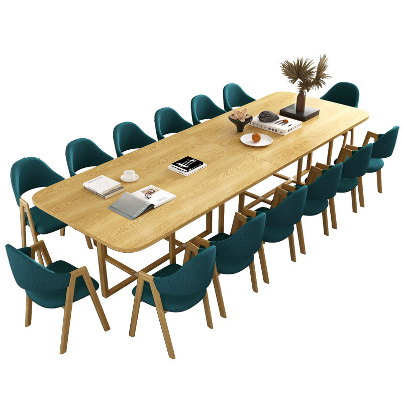 Mesa y silla de reunión moderna simple sala de estar mesa rectangular sala de lectura biblioteca mesa larga