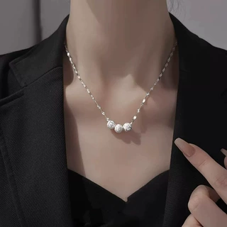 三颗转运珠项链女生设计感小众气质简约ins风日常百搭锁骨链饰品