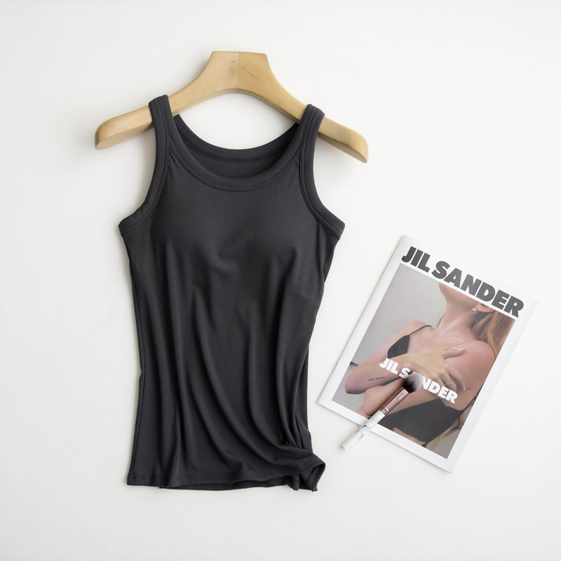 Hilo bra-t Chaleco de una pieza con almohadilla de pecho deportes de verano de las mujeres que tocan Fondo ropa interior yoga fábrica al por mayor image 13
