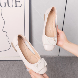 Genuine Leather Shallow Mouth Flats for Women 2025 Spring & Fall Gentle Style French Mary Jane Shoes Loafers 31 Small Size Flats for All Seasons