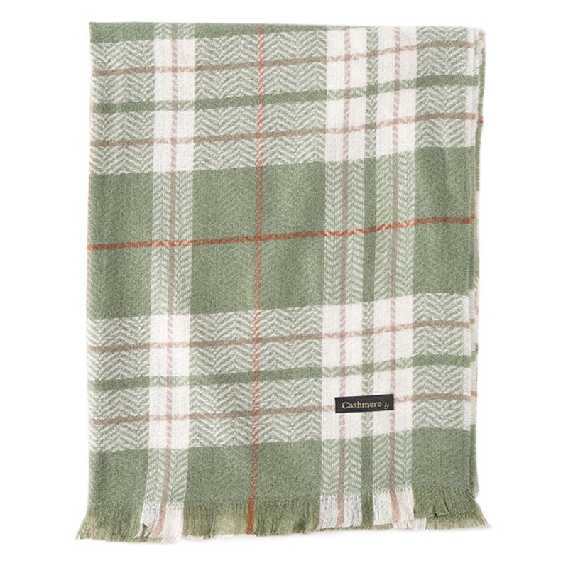 Bufanda a cuadros nueva de 2025 para mujer, estilo dulce japonés y coreano, bufanda cálida para el cuello, chal a la moda, bufanda de imitación de cachemira para mujer de otoño e invierno.