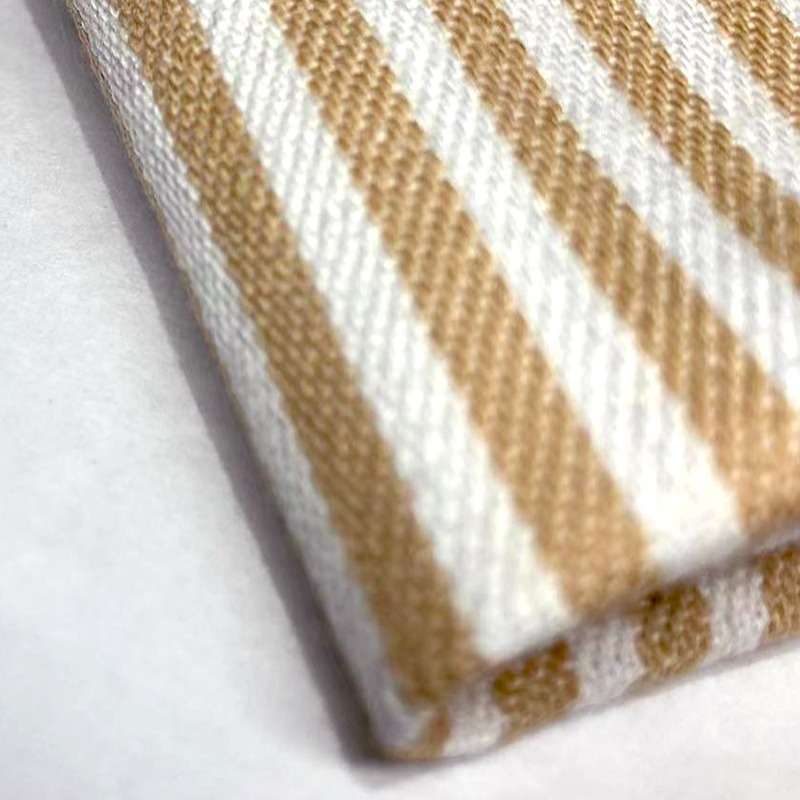 PT8003C米黄色杏色卡其色Khaki条纹色织免洗水中厚斜纹牛仔布面料