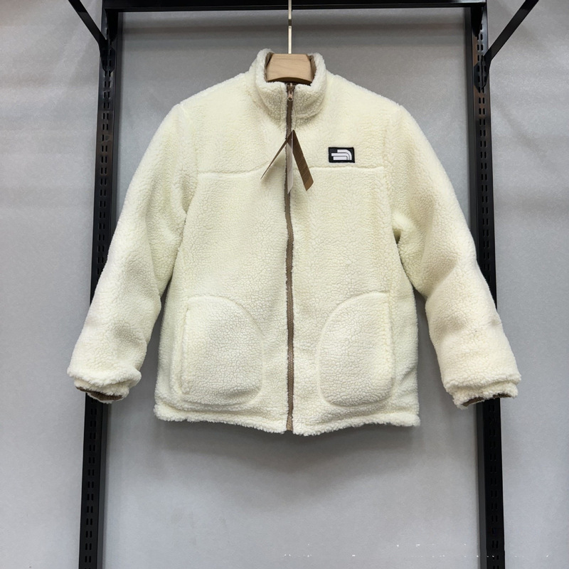 Sheepskin TNF reversible 96 cotton jacket for men and women, autumn and winter, fleece-lined, thickened, loose fit, warm, double-sided jacket Sheepskin TNF reversible 96 cotton jacket for men and women, autumn and winter, fleece-lined, thickened, loose fit, warm, double-sided jacket