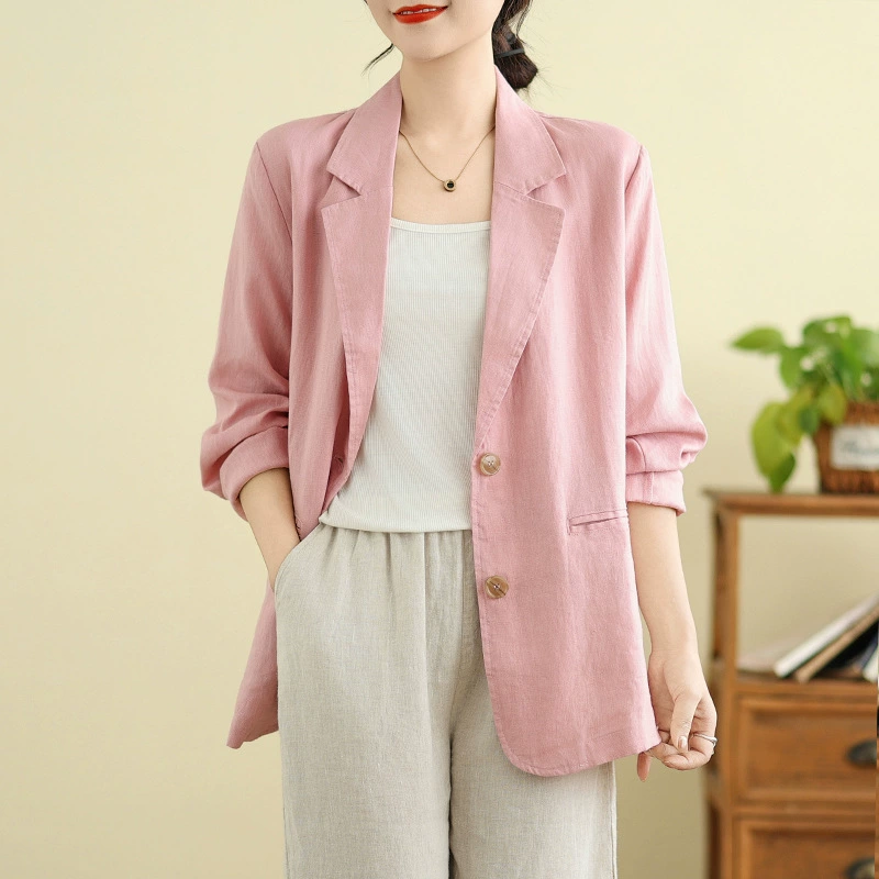 Spring solid classic suit jacket for leisure, long-sleeve, 2025 years, trend of season