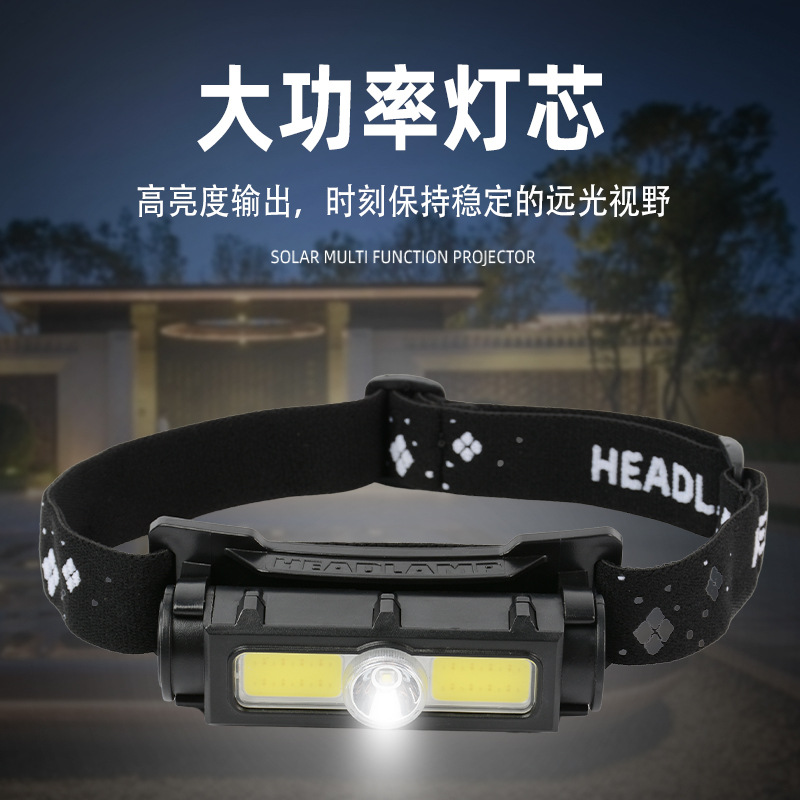 Luz de trabajo de imán de faro COB transfronterizo luz de emergencia LED multifuncional luz blanca luz roja luz de advertencia luz de pesca nocturna para acampar