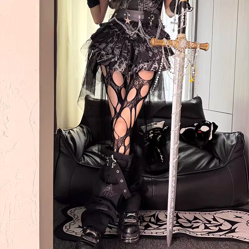 Tights for Women 2025 New Hot Style Sexy Subculture Y2K Ripped Pantyhose Fishnet Stockings Cut Out Sexy