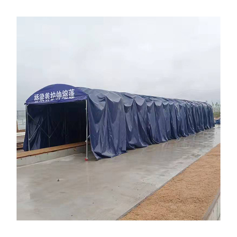 梁场养生伸缩养护蓬 桥梁混凝土保温手动推拉蓬移动便捷