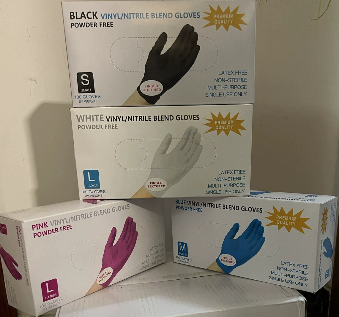 Пластиковые одноразовые нитриловые перчатки Wanli смешанные нитриловые перчатки утолщенные пищевые композитные нитриловые защитные перчатки