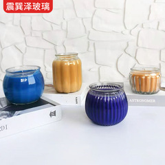 卸売り透明アロマキャンドル台装飾置物ガラス燭台装飾カボチャ瓶燭台創造ガラスキャンドルカップ