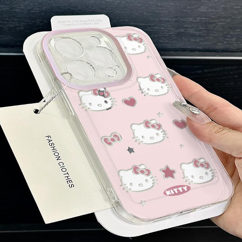 Kt Is Suitable for Apple 17Promax Phone Case, Iphone16 Cartoon Full-Cover Anti-Drop Tpu Soft Case, Transparent
