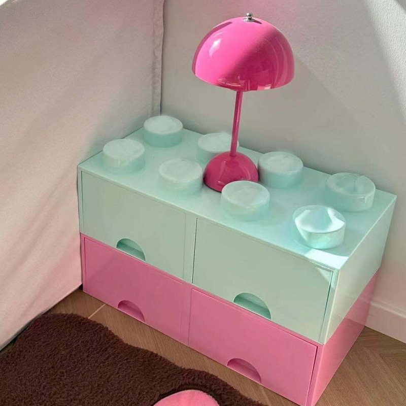 Caja de almacenamiento de bloques de dopamina con alto valor facial lindo dormitorio para mujeres