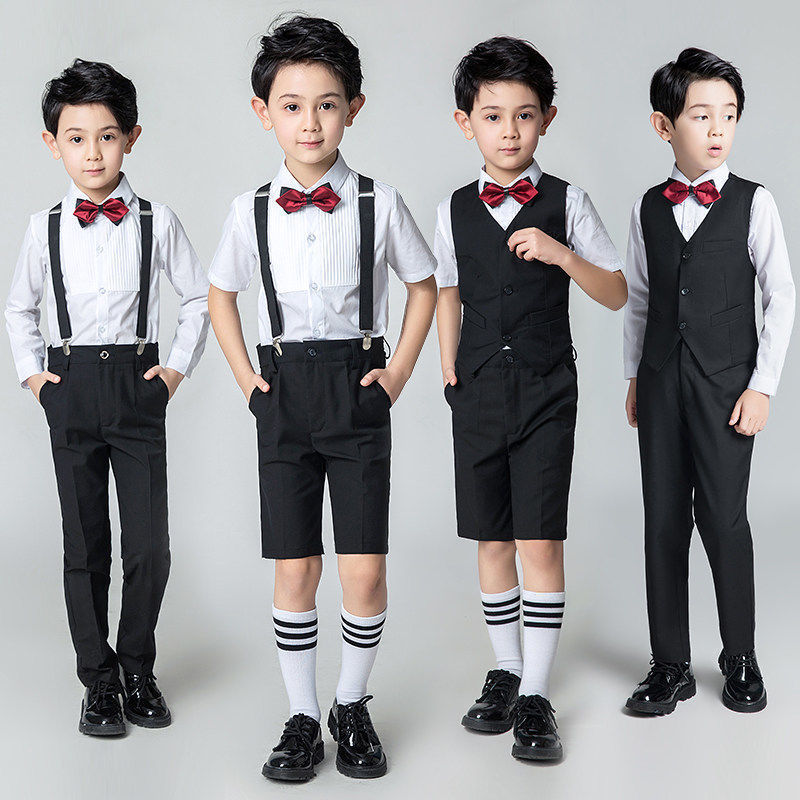 Children's Choral Performance Costume Primary School Boys and Girls Choir Dress Red Dress Boys Recitation Performance Costume