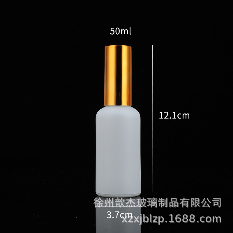 Botella de aceite esencial blanca helada blanca 10ml-100mL botella de la prensa botella de la botella del espray