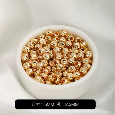 Zərgərlik ara hissələri cut-flower spacer beads, DIY handmade - 14k-5mm-vertical-cut-watermelon-beads-100-pieces