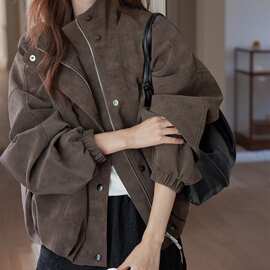 美式复古哑光皮衣外套女2026春秋新款感酷飒休闲垂软夹克上衣