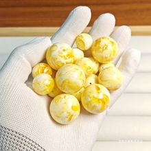 天然二代琥珀蜜蜡瓷白金花妖孽圆珠散珠男女手串 文玩配饰包邮