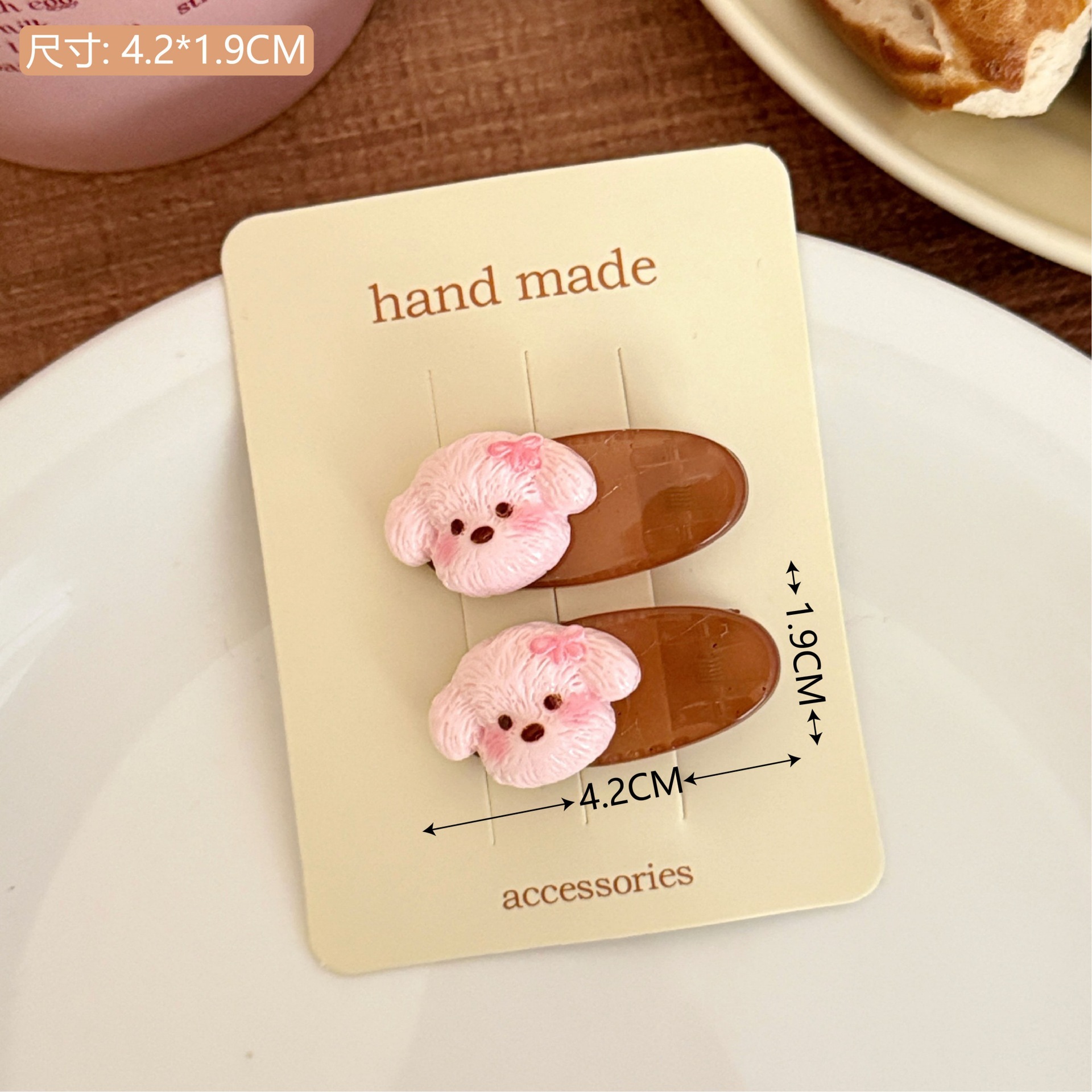 Caricatura lindo cerdo comer jugar pan divertido niño cabello cuerdas de pelo beige intestino pequeño círculo de alta elasticidad estudiante cabello adornamiento para mujeres