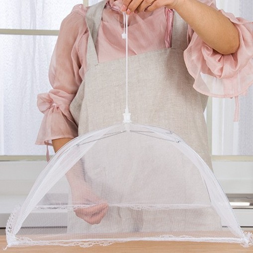 Foldable Anti-Mosquito Table Cover White Picnic Mesh Food Cover Table Cover Dust Cover Transparent Vegetable Cover Manufacturer Wholesale