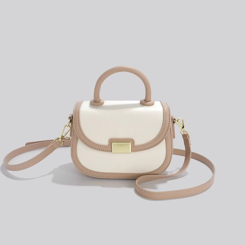 Two-tone women's handbag 2025 summer new trendy fashion saddle bag niche versatile shoulder bag crossbody bag