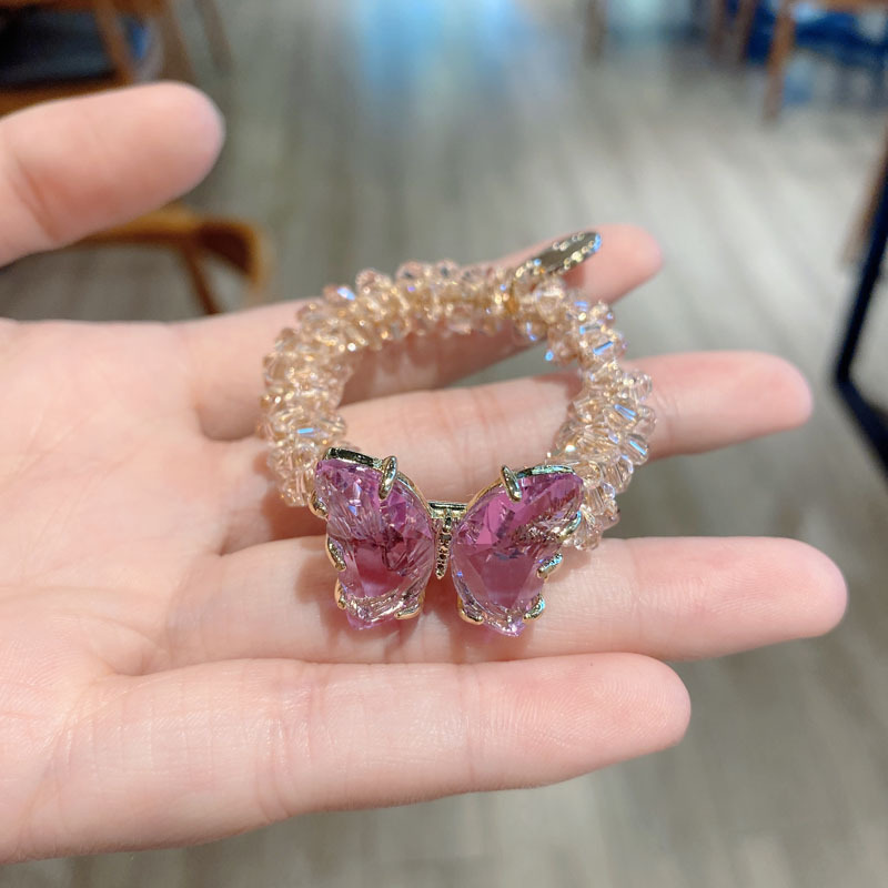 Korean Style Crystal Butterfly Head Rope Wholesale display picture 8