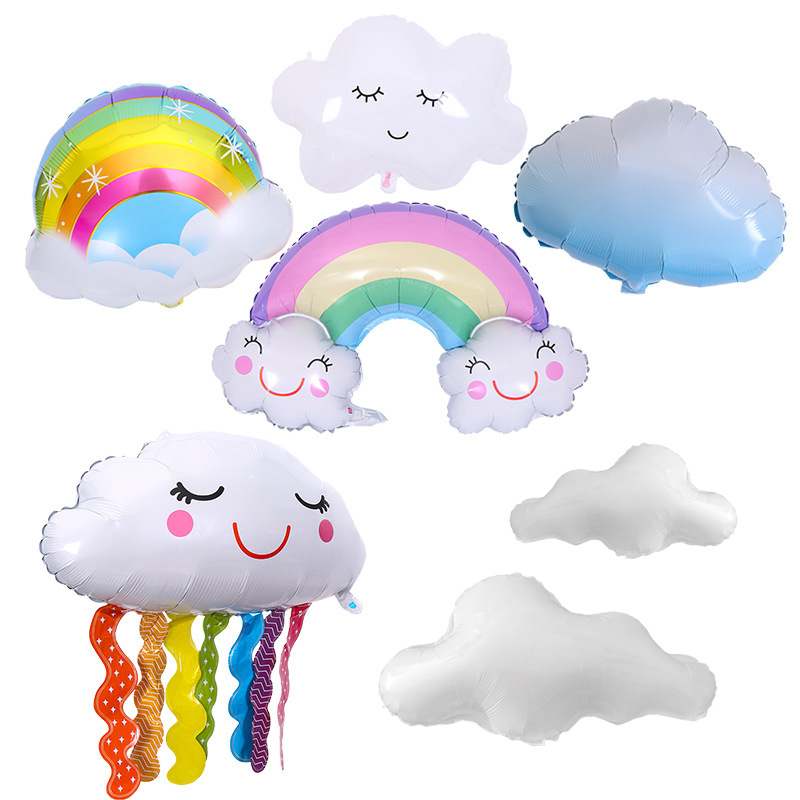 New special-shaped white cloud aluminum film balloon rainbow smile…