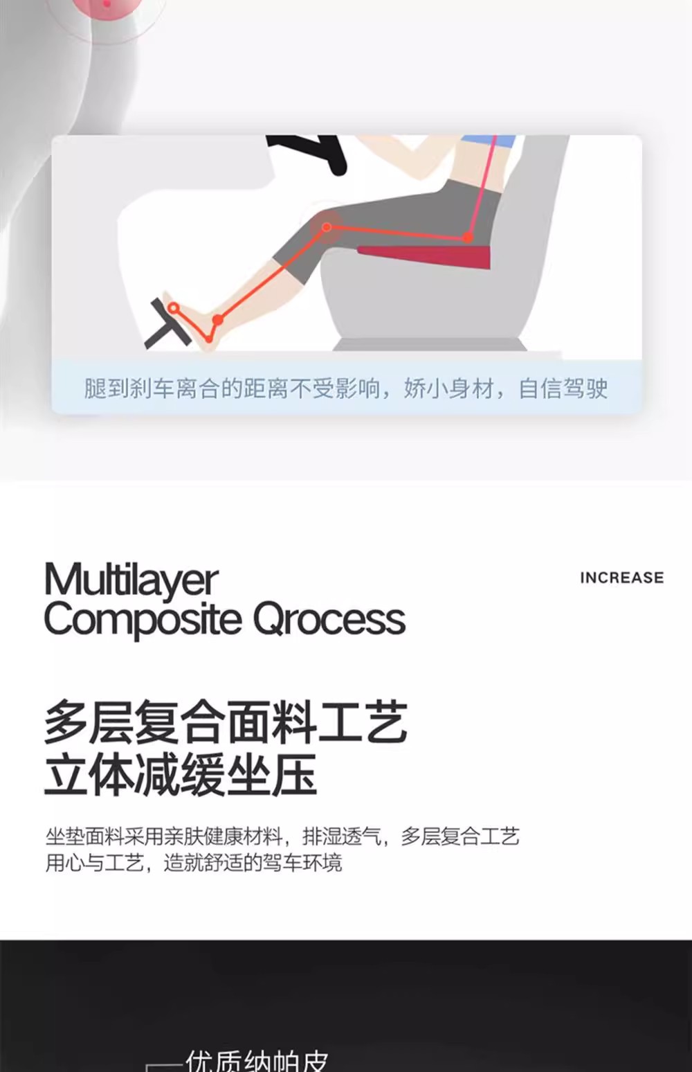 Car Seat Cushion with Increased Height and Thickness, Special for Learning to Drive, Driver's License Seat Cushion, Single Seat Butt Pad, Heightening Cushion
