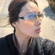 复古Y2K千禧风墨镜女高级感ins网红凹造型防紫外线太阳镜尾单欧美