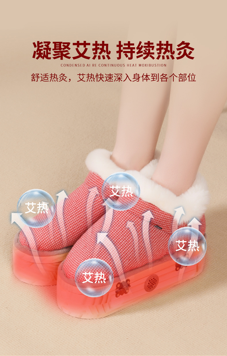 Wooden Moxa Shoe Hanging Moxibustion Heat Therapy Boot with 108 Aged Moxa Sticks for Foot Wellness quality and texture