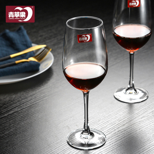Wholesale green apple glass wine glass high-stemmed glass for living room wine glass set for home use lead-free juice glass hotel set